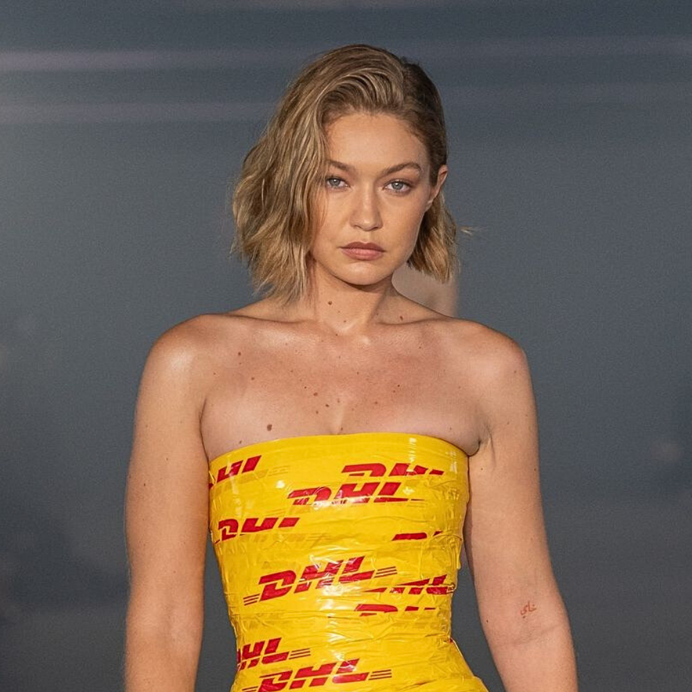 Gigi Hadid Rocks the Vetements Runway Wrapped in DHL Packing Tape